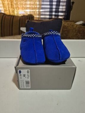 UGG Baby Royal Blue Suede Slip-On Booties